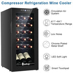 Ktaxon 18 Bottle Compressor Wine Cooler, 1.8 Cu.Ft, 52L - Freestanding