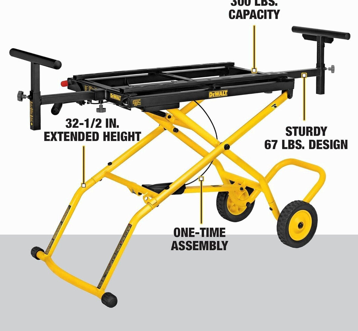 DEWALT Rolling Miter Saw Stand With Wheels, Yellow - DWX726