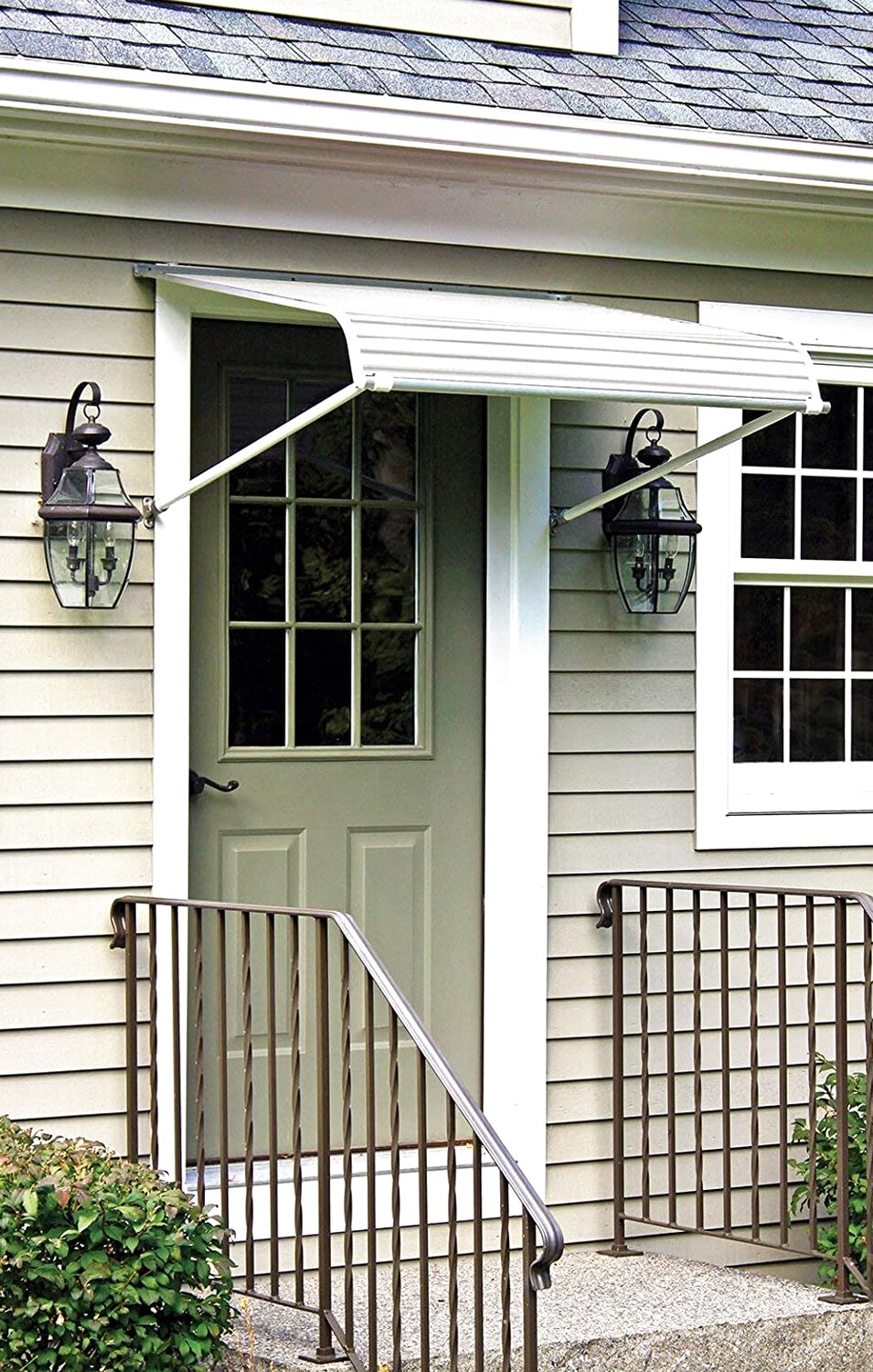 NuImage Awnings Aluminum Door Canopy 60 Inches Wide White - 60425