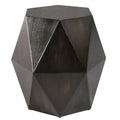 Bailey Street Home Geometric Accent Table, 18 inches Tall x 18 inches Wide, Worn Black/Natural Distress Finish - 208-Bel-4944454