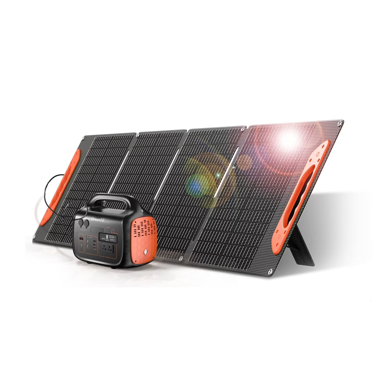 GreenOE Portable Power Station 1000W 1024Wh With 100W Solar Panel