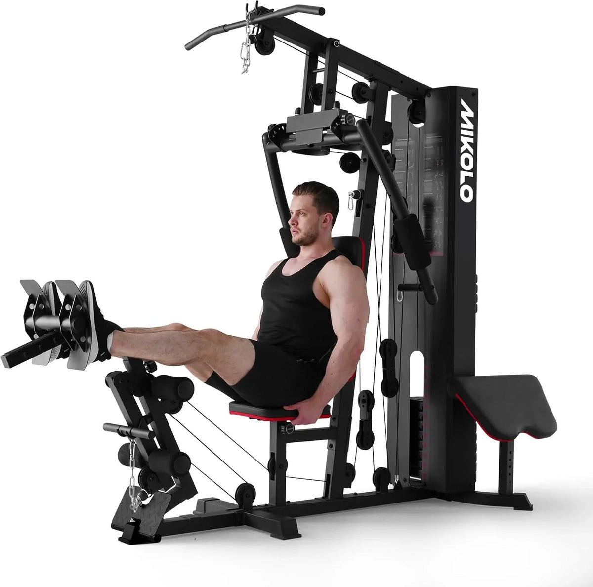 Mikolo Multifunctional Home Gym Workout Station With 150LBS Weight Stack