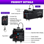 TCFUNDY 1500W Low Lying Fog Machine, Dry-Ice Effect Fogger w/ Tube, Ground Smoke Machine w/ DMX & Wireless Remote Control, Ideal Atmosphere Maker for Halloween, Parties, Weddings and Stage