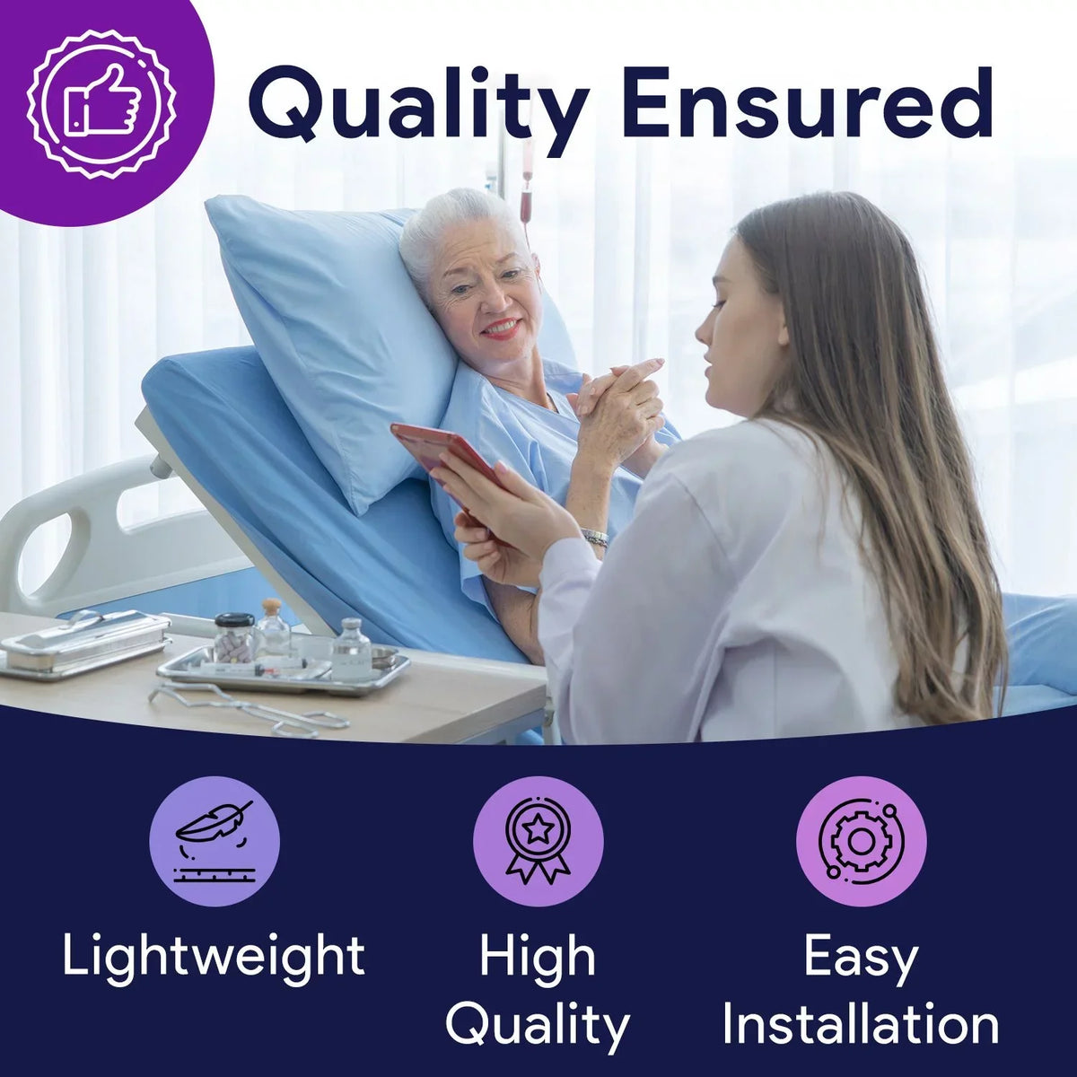 Proheal Alternating Pressure Bed Pad Air Mattress Overlay With Pump, 5 Inch, 36 Inch x 80 Inch