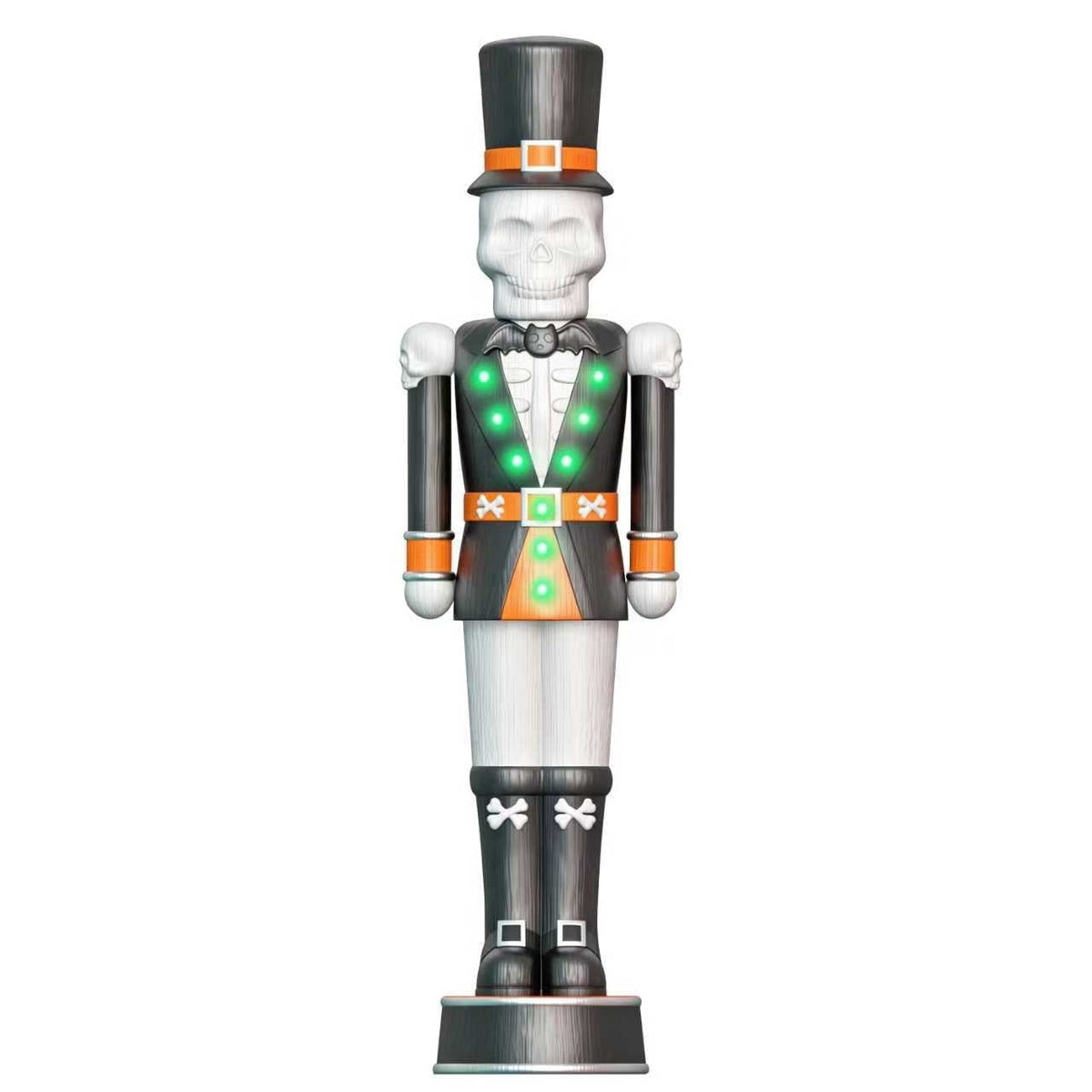 Giant Animated Skeleton Nutcracker Decoration, Black and Orange, 72", Halloween by Way To Celebrate