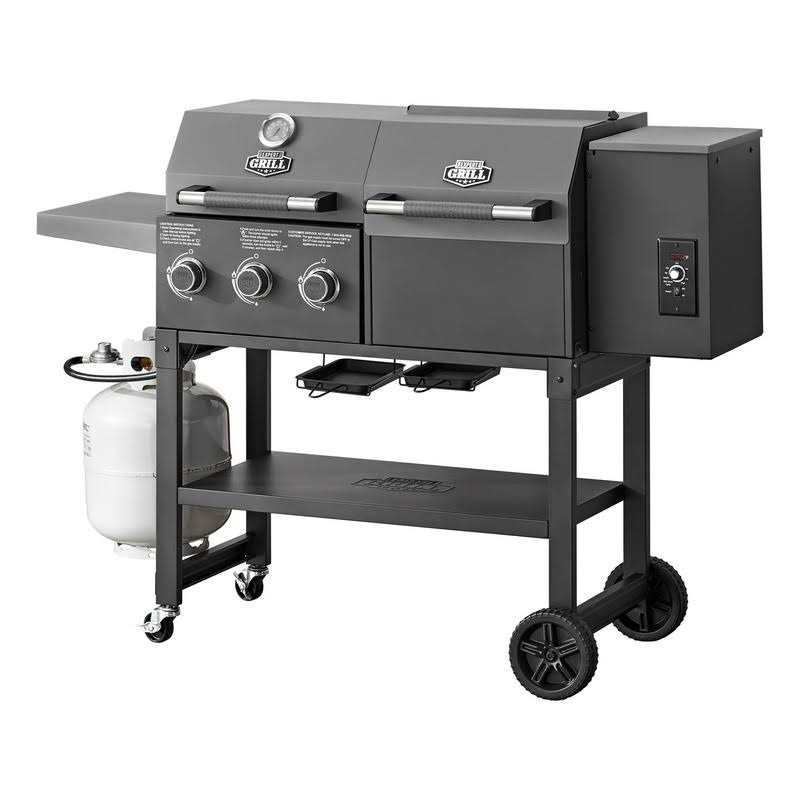 Expert Grill 3 Burner Gas Grill And Pellet Smoker Combo