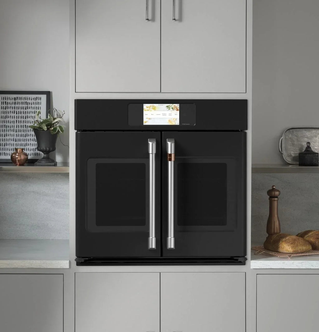 Cafe 30 Inch Matte Black Single Convection Smart Electric Wall Oven - CTS90FP3ND1