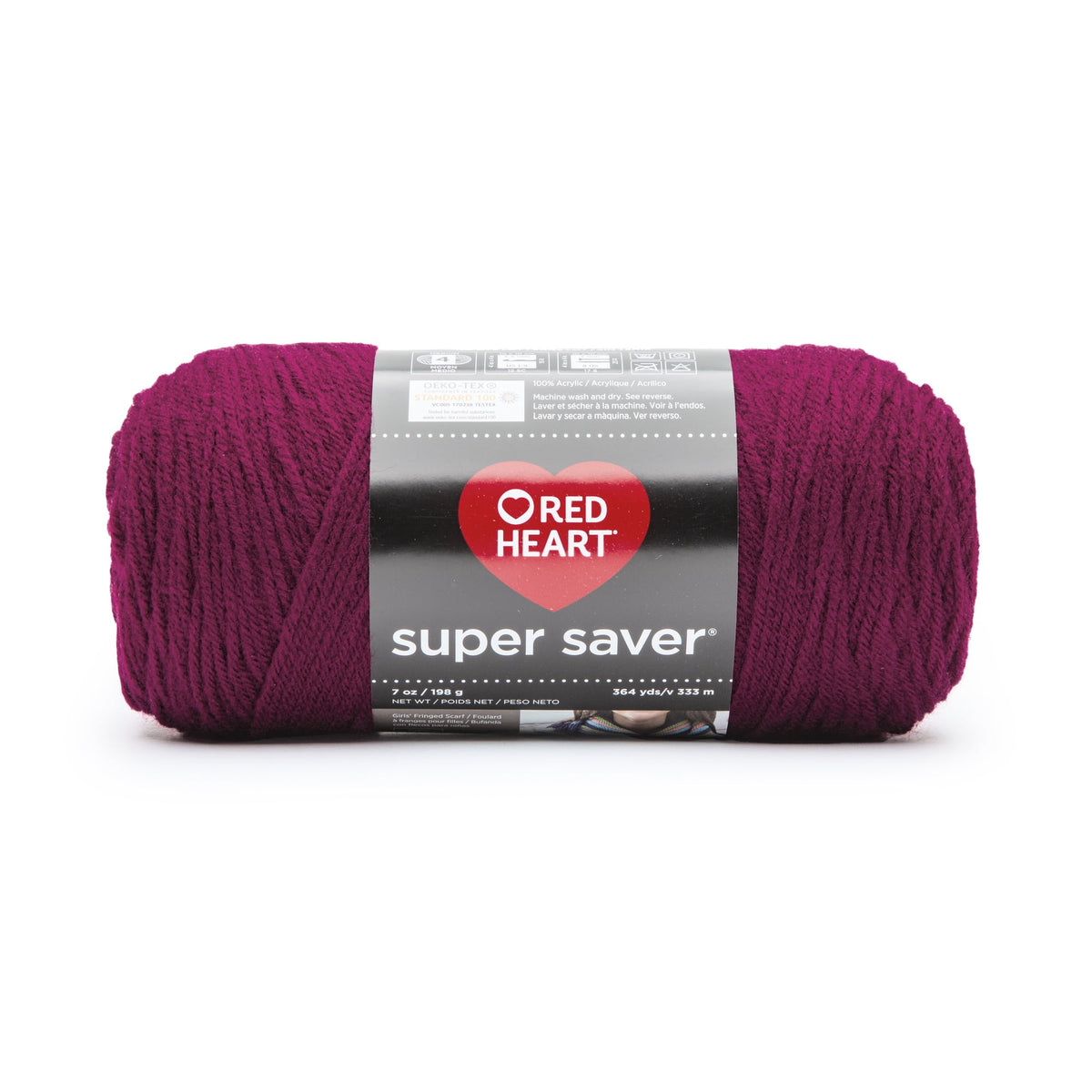 Red Heart Super Saver 4 Medium Acrylic Yarn Black 7oz 198g 364 Yards