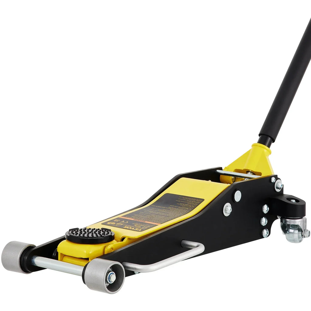 BENTISM Low Profile Floor Jack 3 Ton (6600 lbs), Aluminum And Steel, Yellow And Black - QJD-LTD030A-00