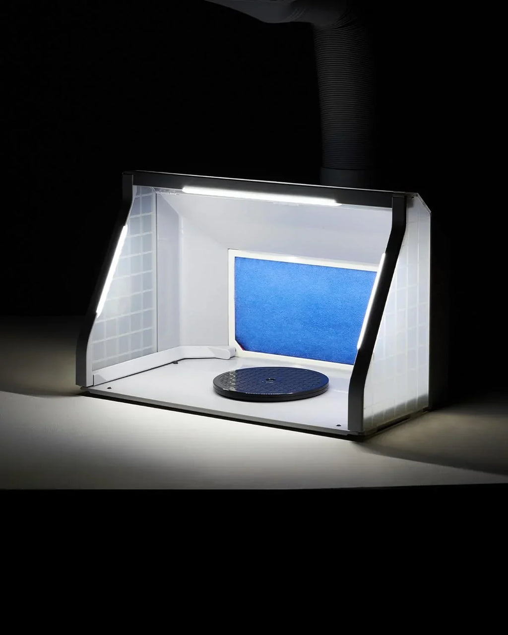 Portable Airbrush Spray Booth With Dual Fans, 3 LED Lights And Exhaust Hose