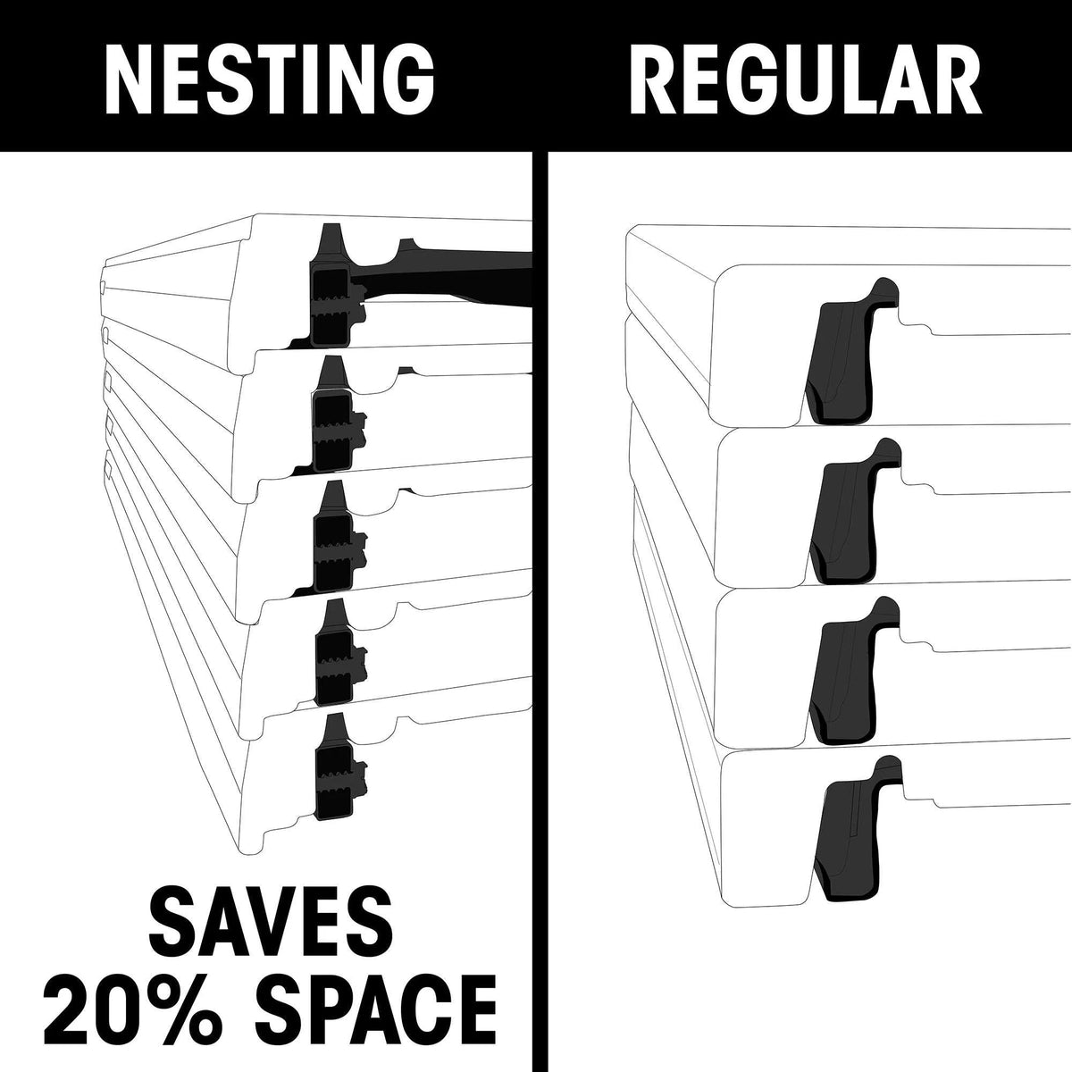 Lifetime 8 Foot Rectangle Nesting Folding Tables, Almond, Set Of 4 - 80707