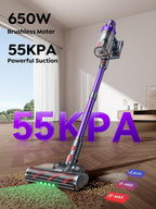 SMOTURE Cordless Stick Vacuum Cleaner, 650W, 55KPa, 70Mins - VAC02