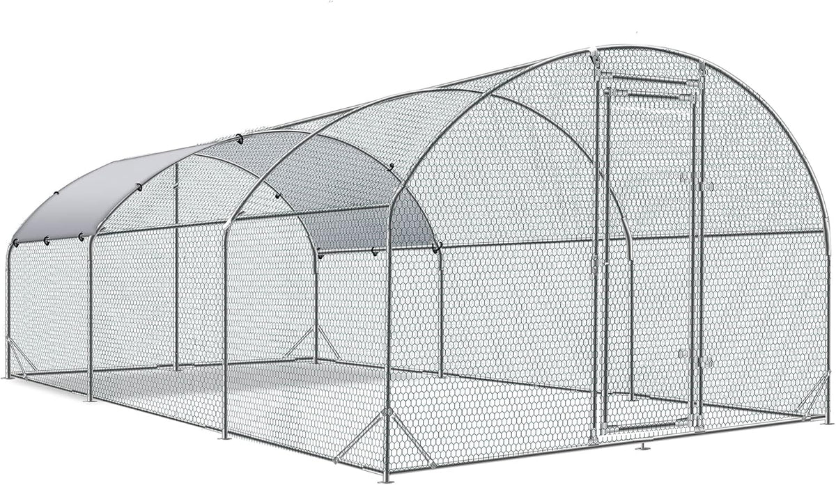 Betterhood Metal Chicken Coop With Cover, 9 ft W x 19 ft L x 6.5 ft H