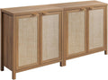 SICOTAS Sideboard Buffet Cabinet, 13.9in D x 68.6in W x 35.4in H, Oak, 2 Pcs