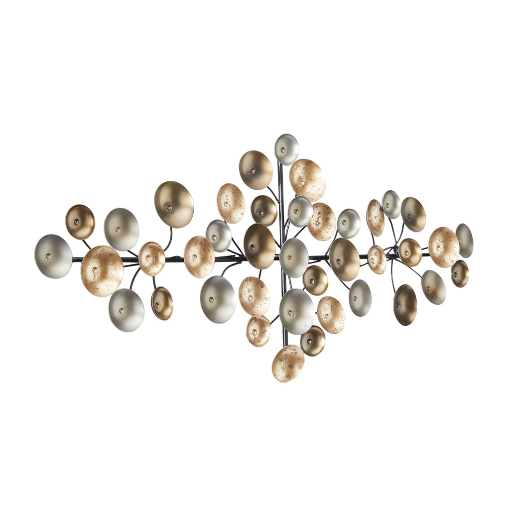 Gold Metal Plate Wall Decor With Textured Pattern - 38.5in L x 1.8in W x 16.5in H