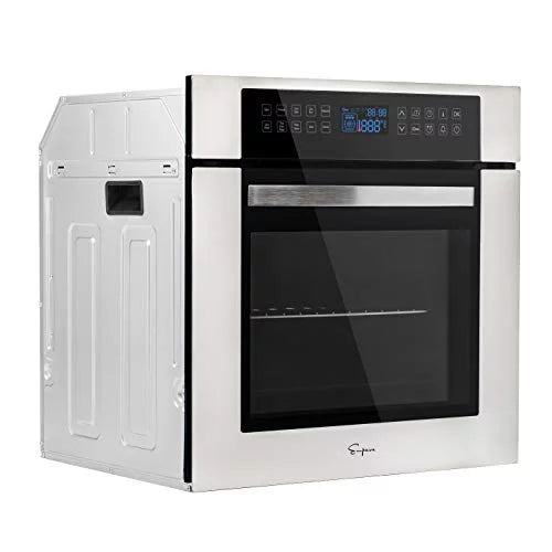 Empava 24 Inch Electric Single Wall Oven, 10 Cooking Functions, Stainless Steel
