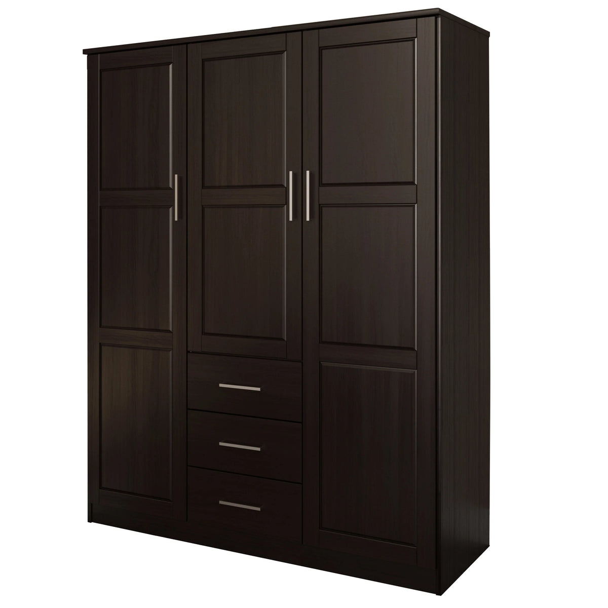 Palace Imports Solid Wood 3-Door Wardrobe Armoire, 56 inch - Cosmo