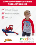 Marvel Spider-Man Toddler Boys 2 Pack Long Sleeve T-Shirts Toddler to Big Kid