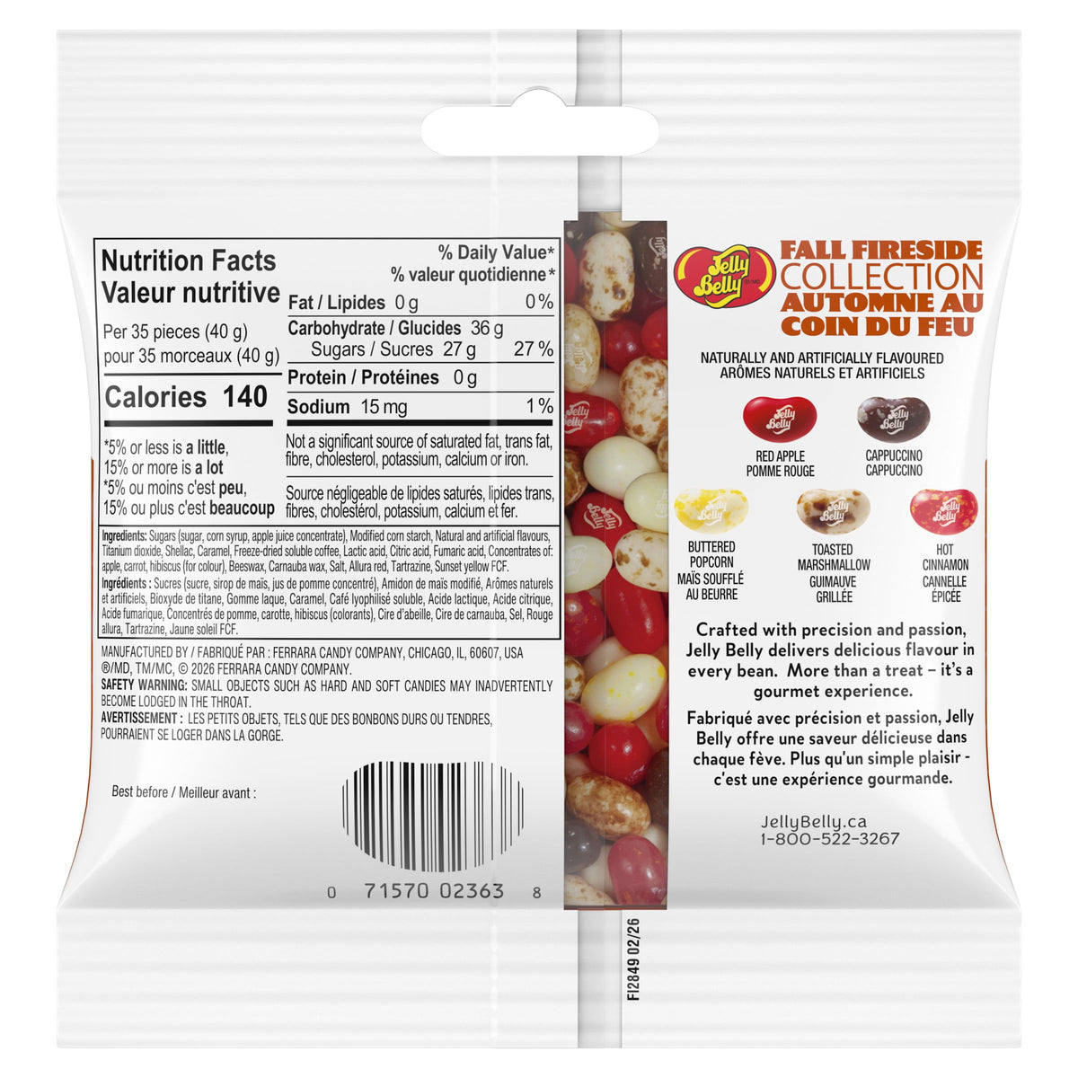 Jelly Belly Fall Fireside Jelly Bean Collection - 3.5 oz Bag - Gourmet Autumn Flavor Mix – Seasonal Candy Assortment