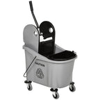 HOMCOM 9.5 Gallon Mop Bucket With Wringer Cleaning Cart, 38 Quart, Grey