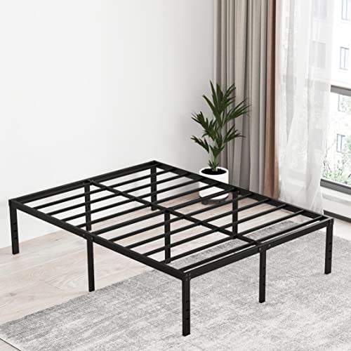 EMODA Queen 18 Inch Heavy Duty Metal Platform Bed Frame - No Box Spring Needed