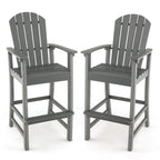 Outdoor HDPE Tall Adirondack Counter Height Bar Stool With Armrests And Footrest - 30Quot