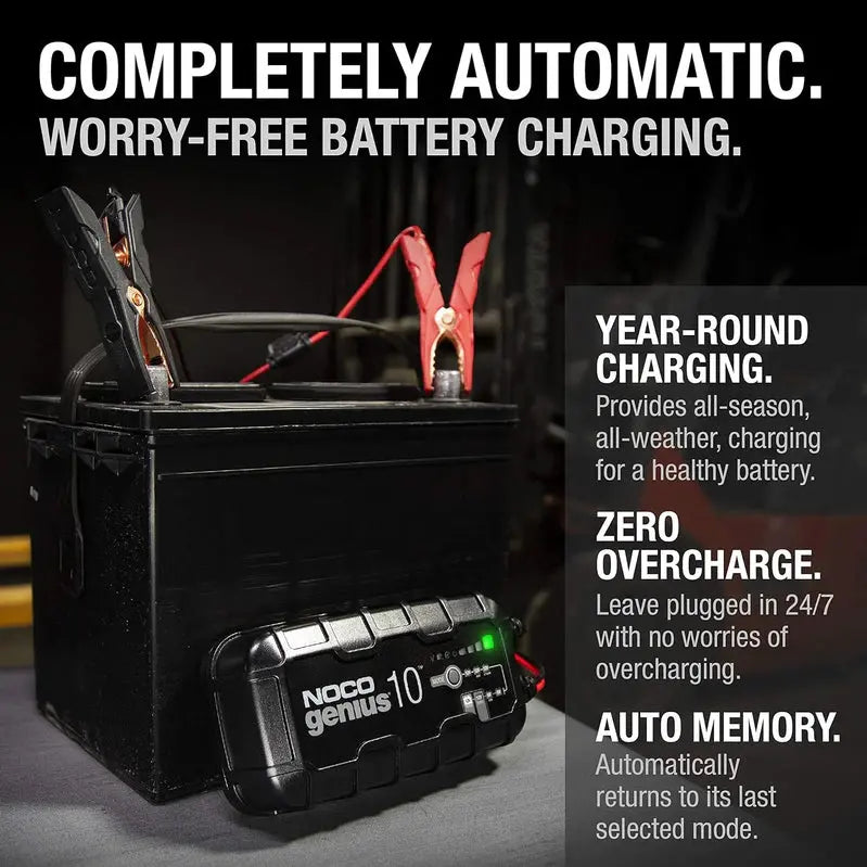NOCO GENIUS10 10A 6V/12V Smart Battery Charger, Maintainer And Desulfator - GENIUS10