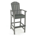 Outdoor HDPE Tall Adirondack Counter Height Bar Stool With Armrests And Footrest - 30Quot