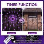 Halloween Decorations Spider Web Lights, 4FT Diameter 70 LED with Black Spider, Waterproof Net Lights, Remote Control