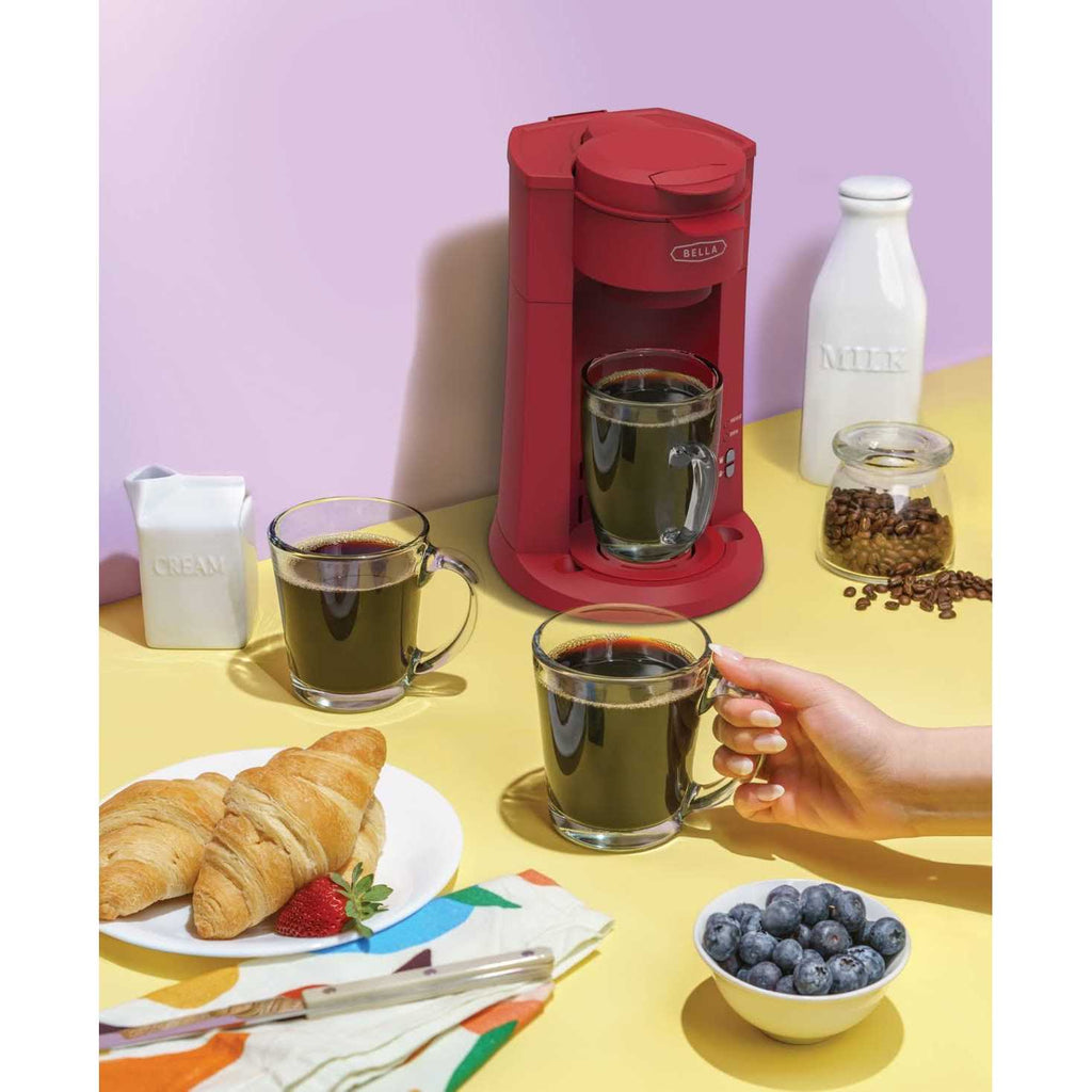 Bella Single Serve Coffee Maker, 15 oz, Dual Brew With Auto Shutoff