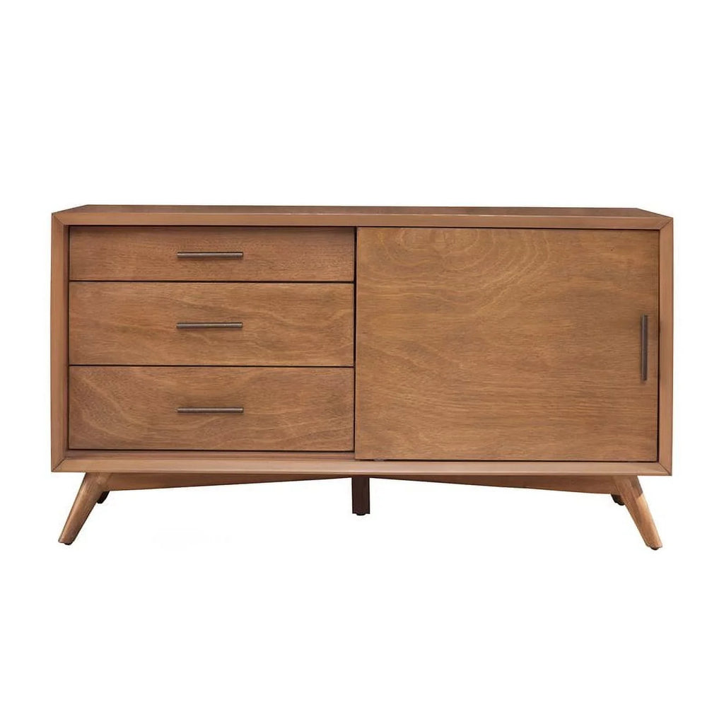 Home Square 4-Piece Set With Small TV Console, Full Wood Bed And Large Nightstand