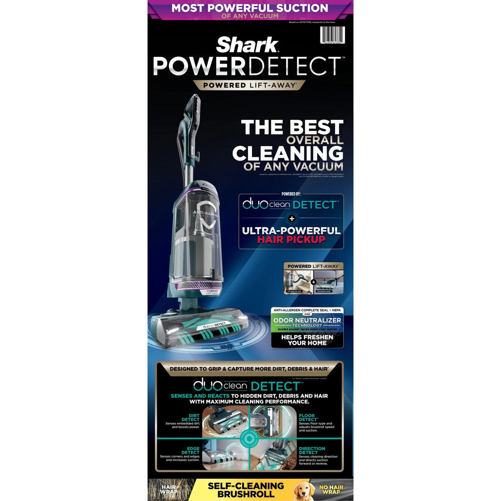 Shark POWERDETECT Upright Vacuum With DuoClean Detect, Black/Teal - AZ4000