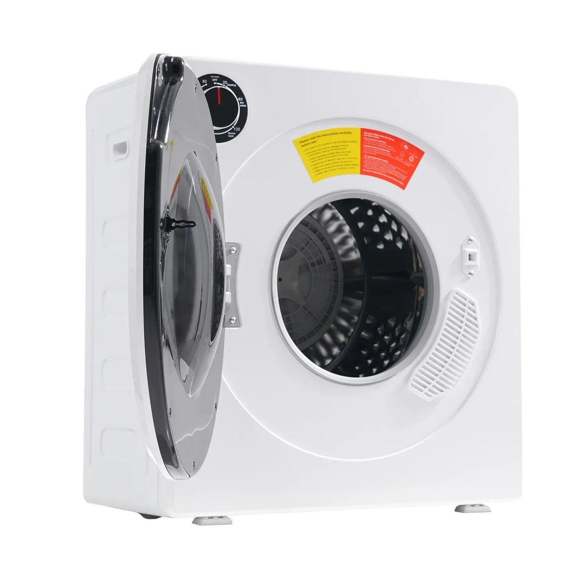 ZNESKPG Portable Compact Front Load Clothes Dryer 1.95 Cu. Ft., 830W, 5 Drying Modes, Stainless Steel Drum