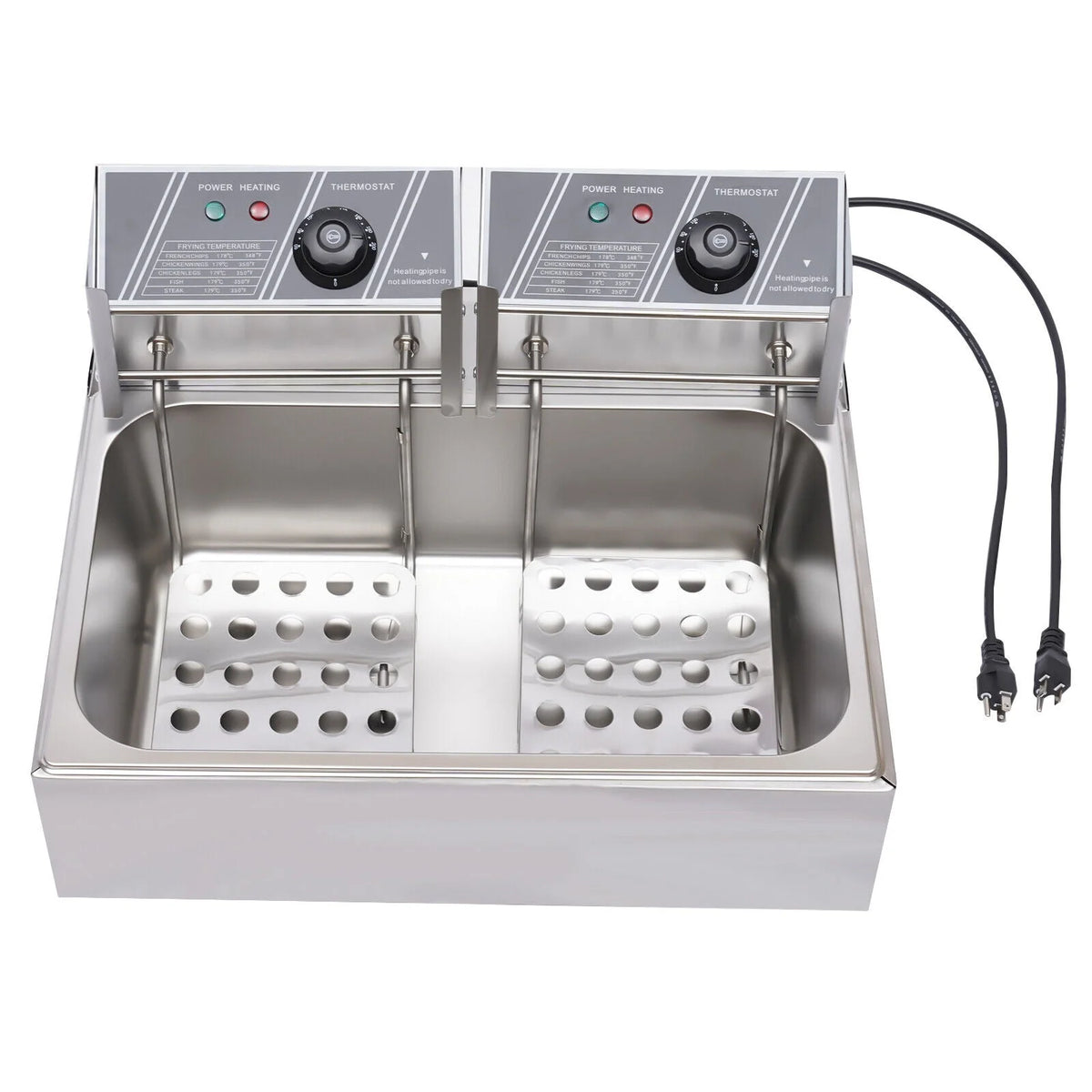 Commercial Electric Deep Fryer, 5000W, 12L Single Tank, Stainless Steel Fry Basket