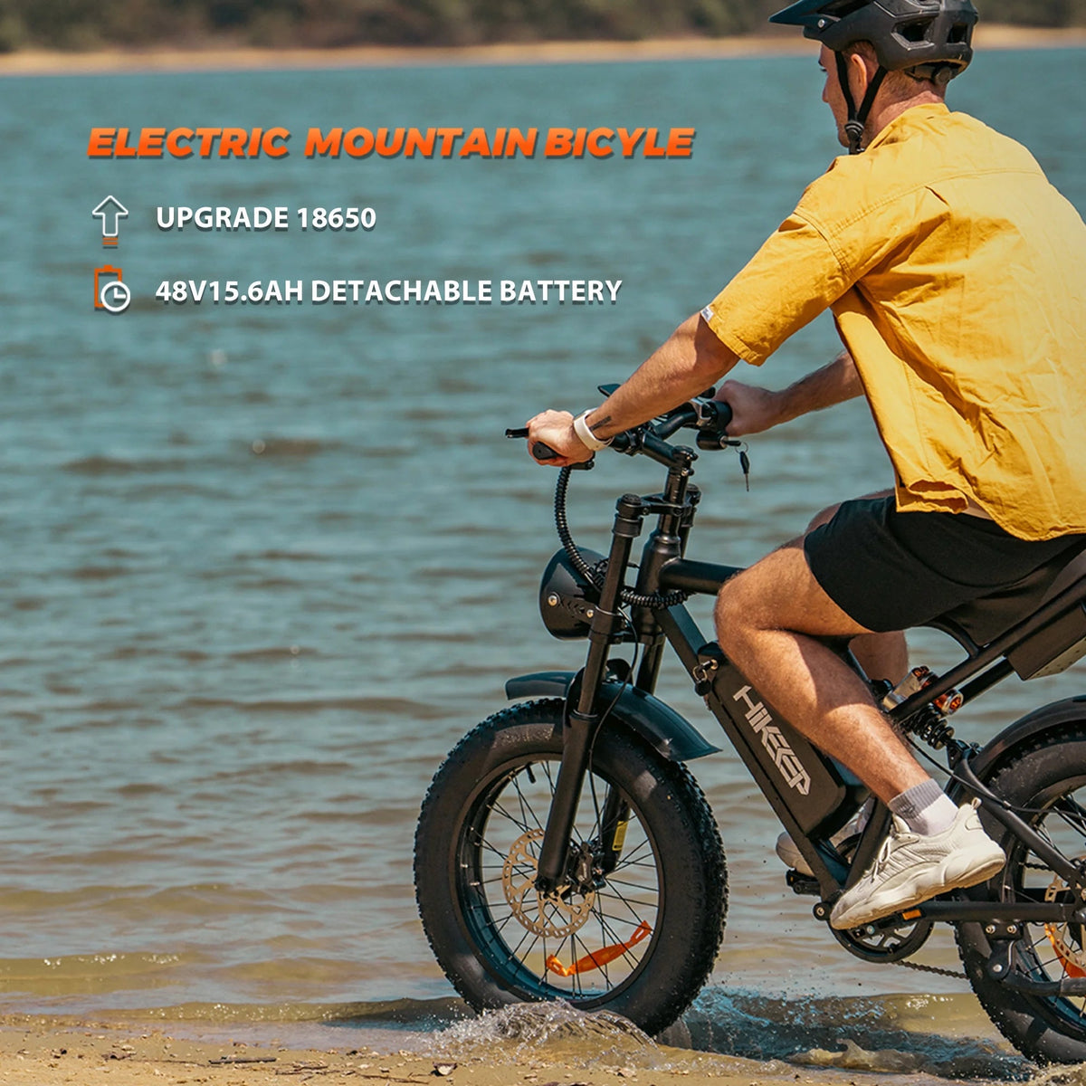 HiKeep Adult Fat Tire Electric Bike, 20 inch, 1500W Peak, 48V 15Ah, Black - K6-L-1.0