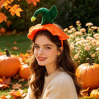 Halloween Pumpkin Headband, Halloween Costume Pumpkin Hat for Women Adult Cosplay Headdress