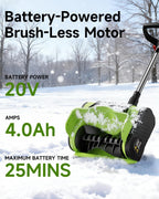 Cordless Electric Snow Shovel 20V 12-Inch 4-Ah With Battery And Quick Charger