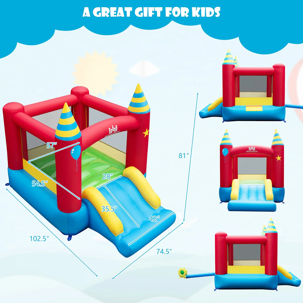Costway Inflatable Bounce House With Slide, 480W Blower, 74.5 x 102.5 x 81 in