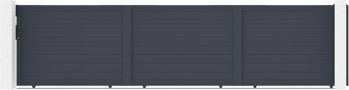 Casanoov Aluminum Swing Gate 392 cm x 161 cm Anthracite Gray RAL 7016 - KIT-000024
