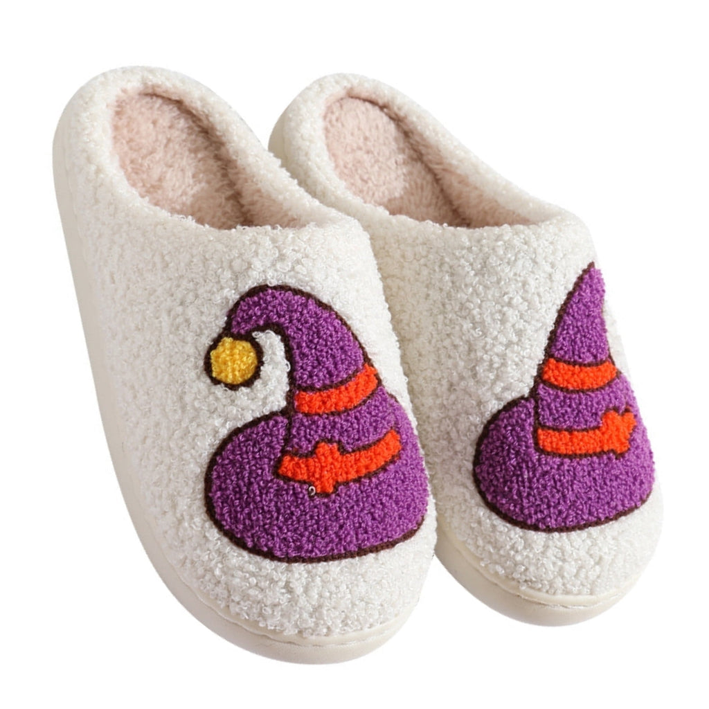 BERANMEY Halloween Slippers for Women Perfect Soft Plush Comfy Warm Slip-On Cute Womens Slippers Indoor Fluffy House Slippers for Women and Men Non-slip Fuzzy Flat Slides