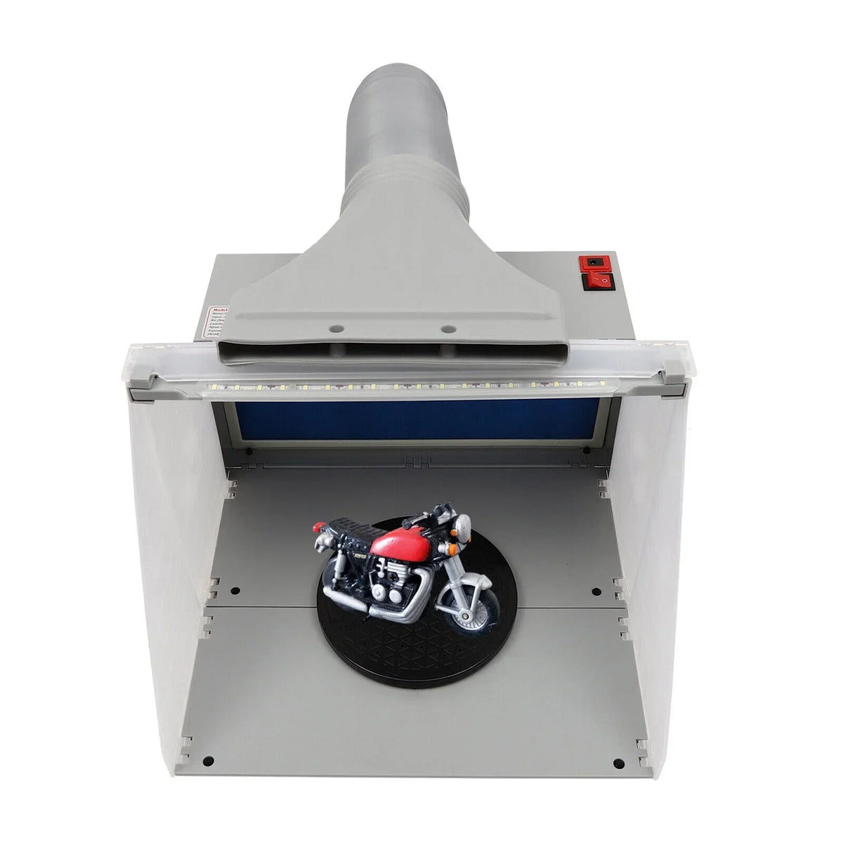 Airbrush Spray Booth Kit With LED Light, Filter Hose And Spray Guns For Model Painting