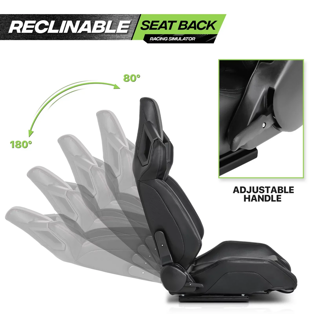 Magshion Racing Simulator Game Seat With Adjustable Slide, Black