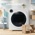 ZNESKPG Portable Compact Front Load Clothes Dryer 1.95 Cu. Ft., 830W, 5 Drying Modes, Stainless Steel Drum