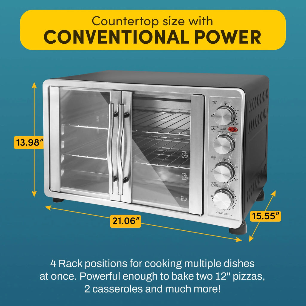 Elite Gourmet 47.5Qt 18-Slice Convection Oven - 4-Control Knobs