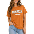 DEXIO Halloween Pumpkin Season Shirts for Women Graphic T-Shirts Fall Casual Short Sleeve Tops Orange XXL