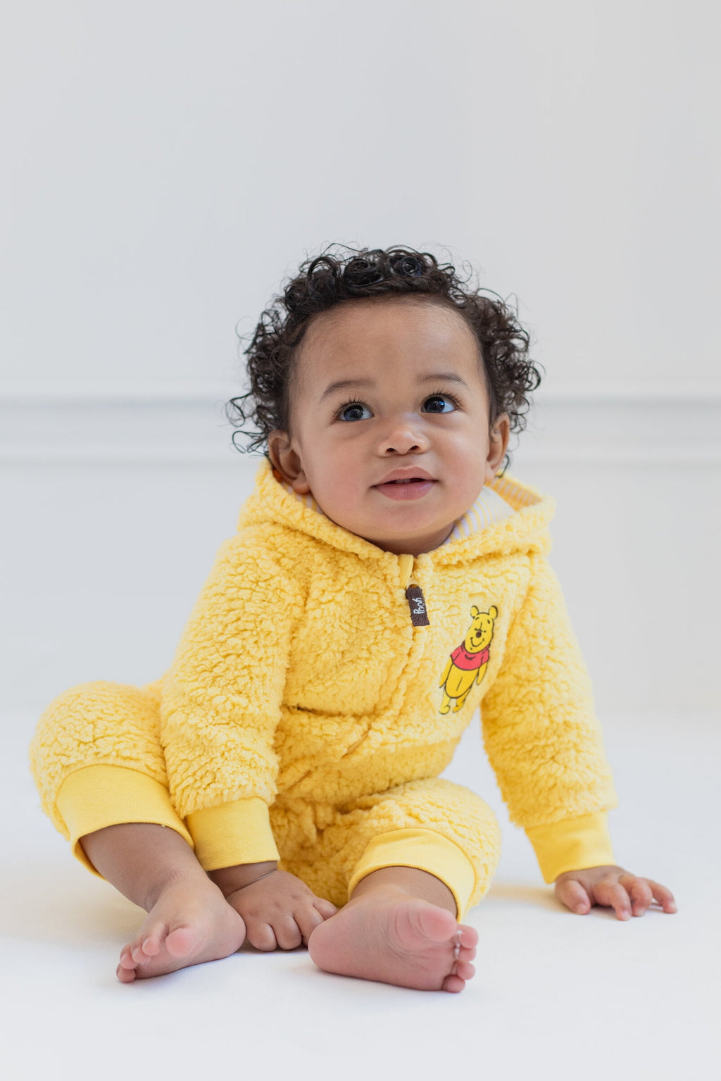 Disney Winnie the Pooh Baby Boy or Girl Cosplay Fleece Hooded Jumpsuit Yellow