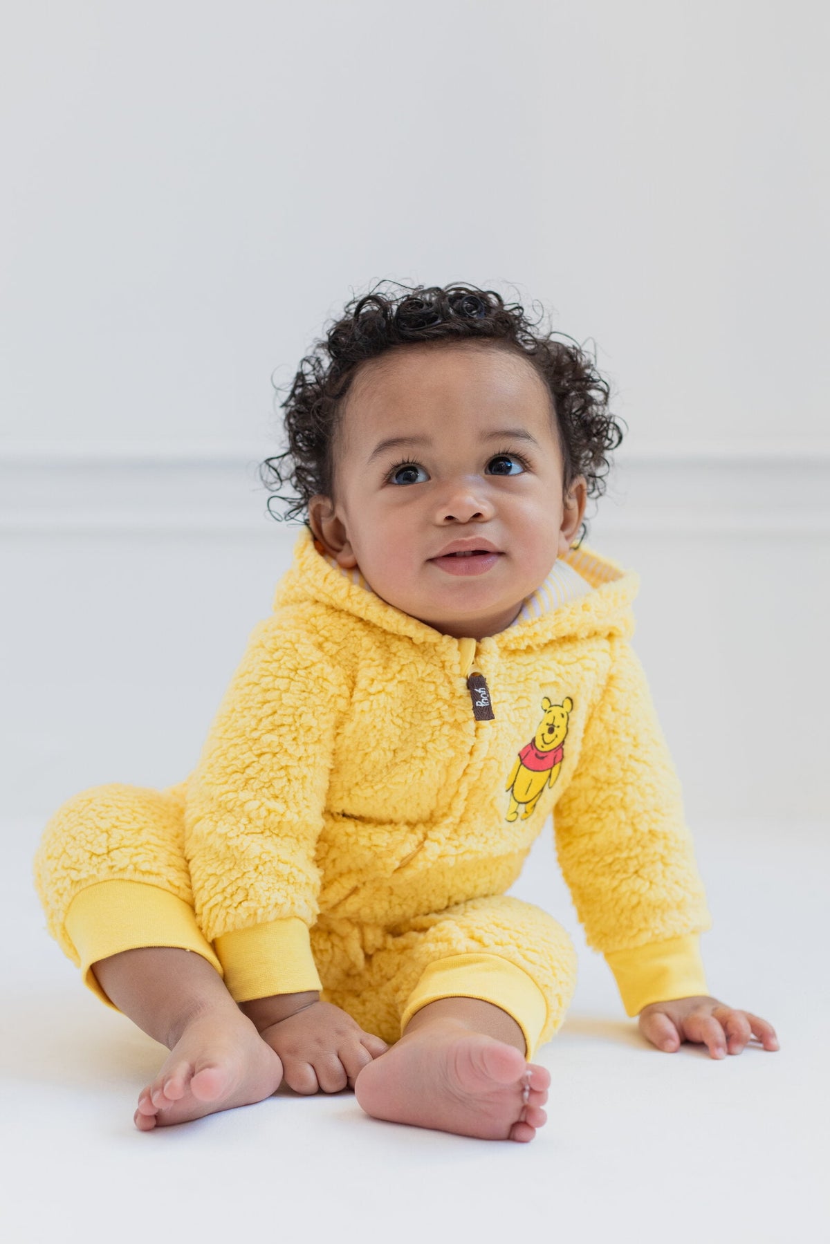 Disney Winnie the Pooh Baby Boy or Girl Cosplay Fleece Hooded Jumpsuit Yellow