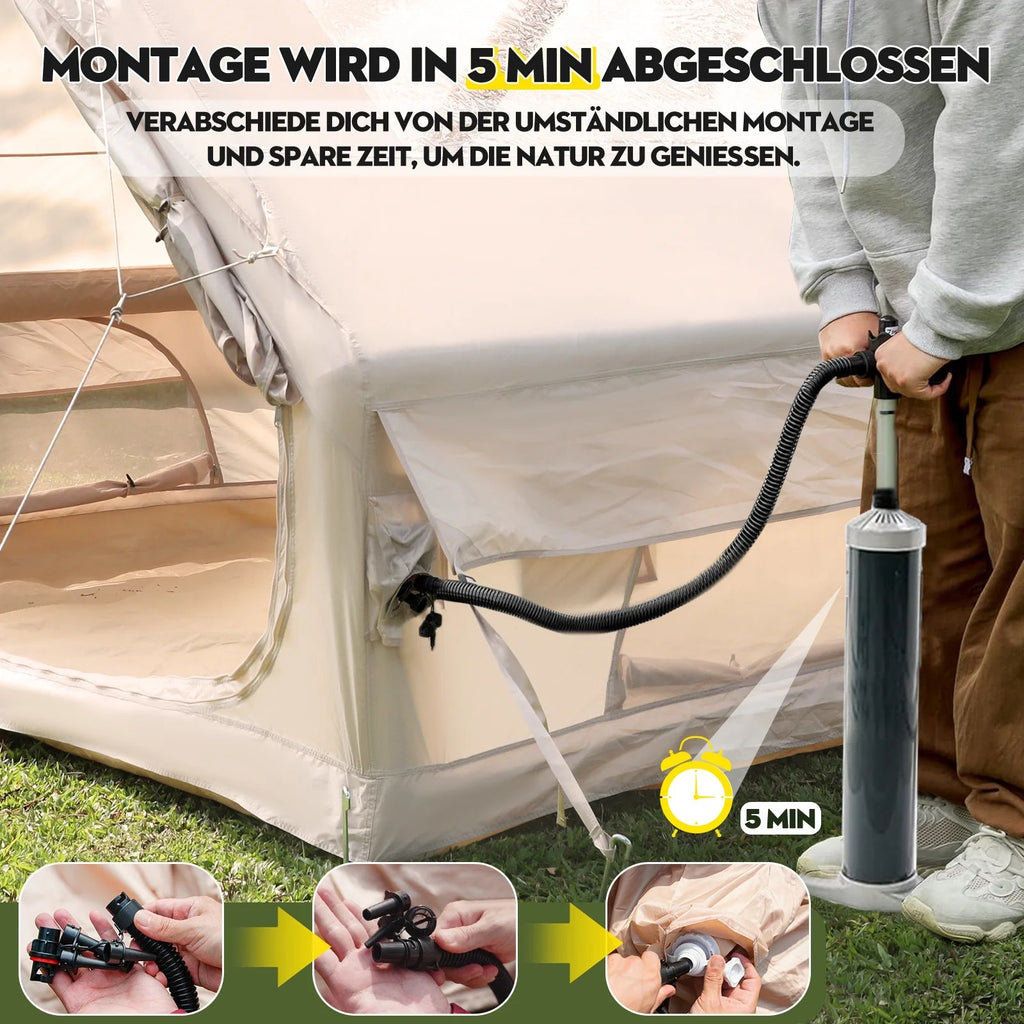 Gaonala Inflatable Camping Tent For 4-6 People, 420D Oxford Fabric - With Hand Pump