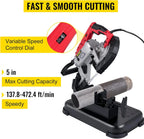 Portable Band Saw 110V 10 Amp 5 Inch Cutting Capacity With Removable Alloy Steel Base