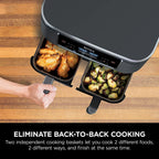 Ninja Foodi 6-in-1 2-Basket Air Fryer, 8-Quart, Dark Grey Stainless Finish - DZ201